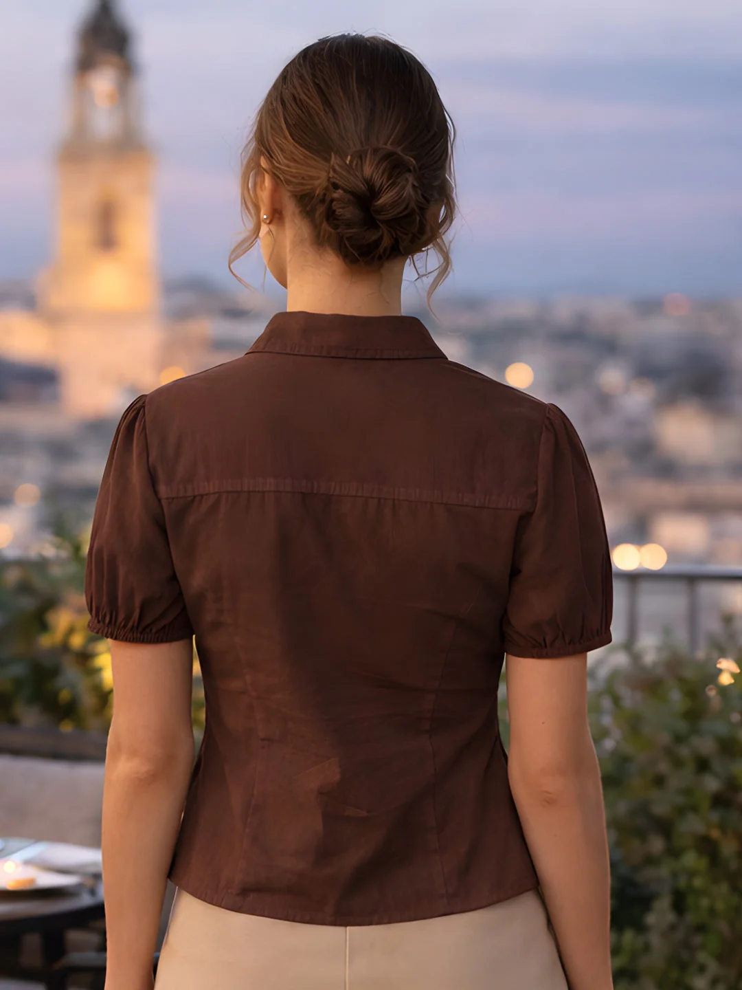 don't be basic Brown Solid Short Shirt - Image 4