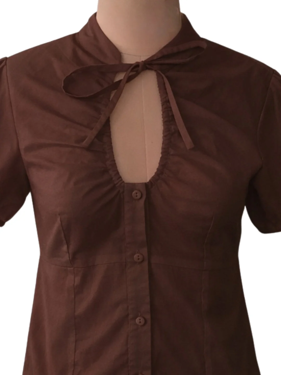 don't be basic Brown Solid Short Shirt - Image 5