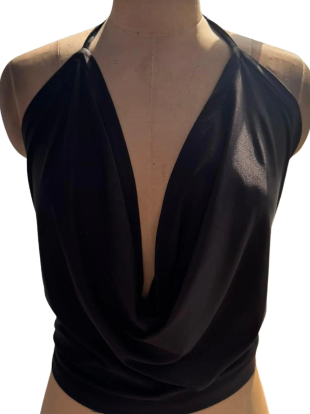 Black Solid Shoulder Straps Top - Image 5