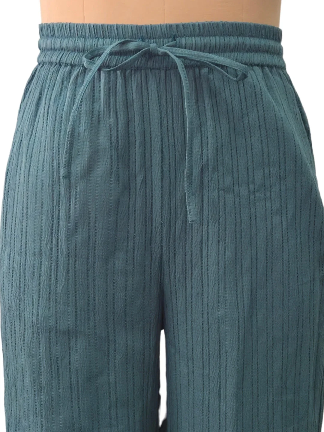 Teal Solid Trousers - Image 5