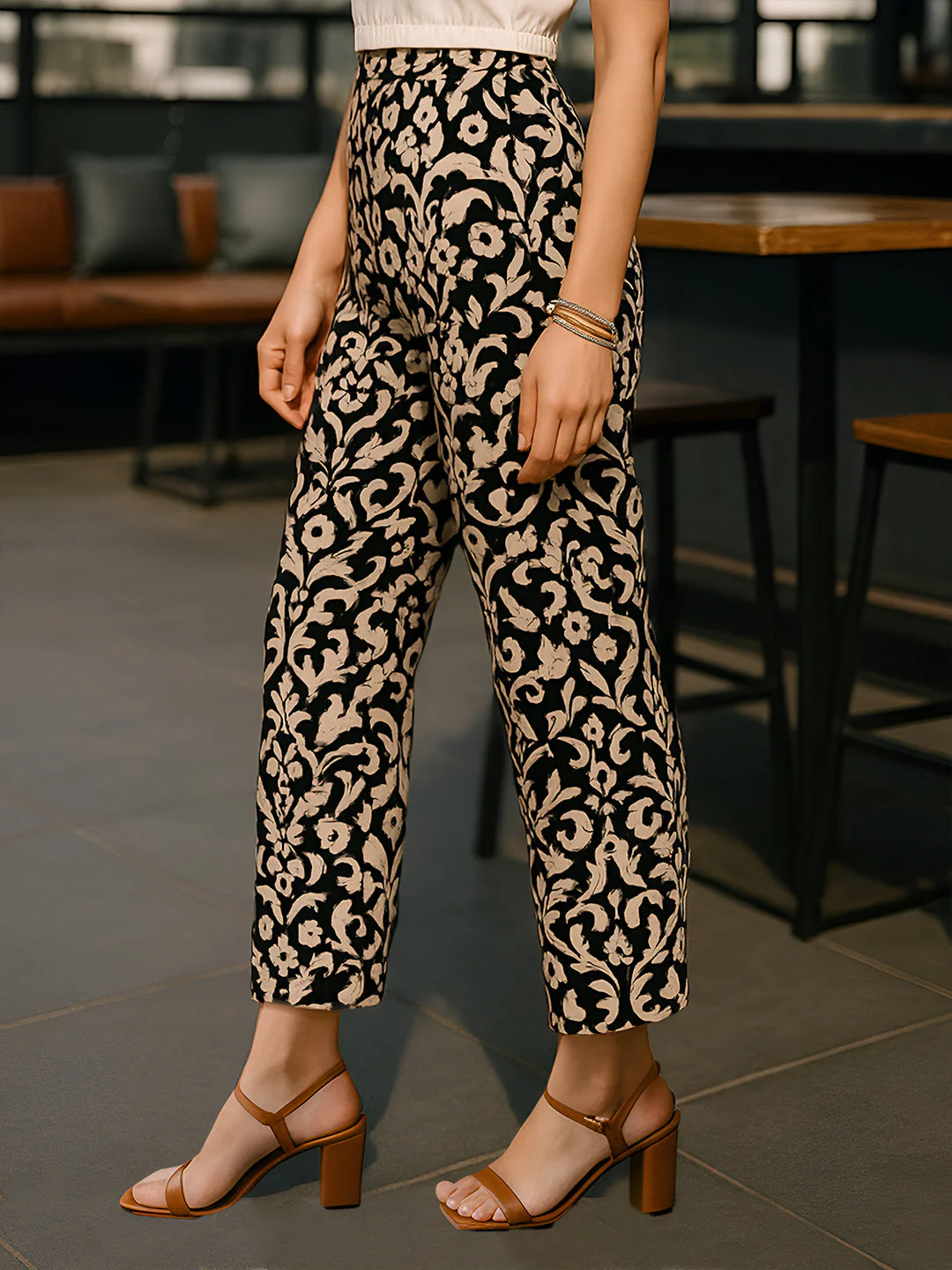 Black Ethnic Motifs Trouser - Image 3