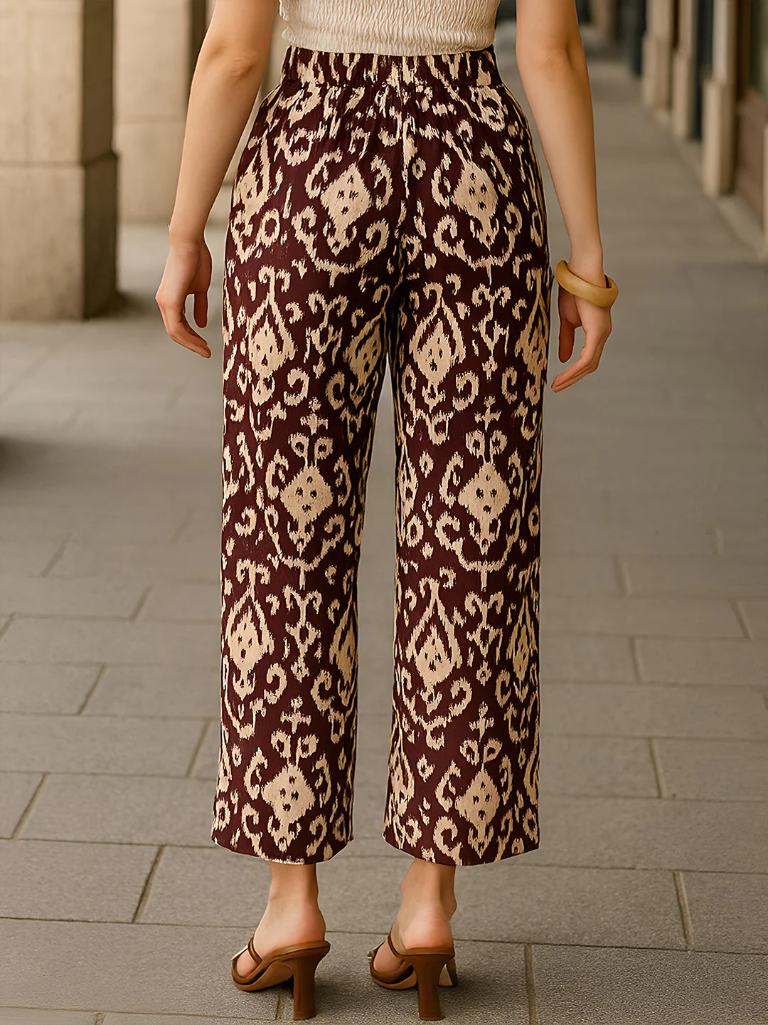 Brown Ethnic Motifs Trouser - Image 4