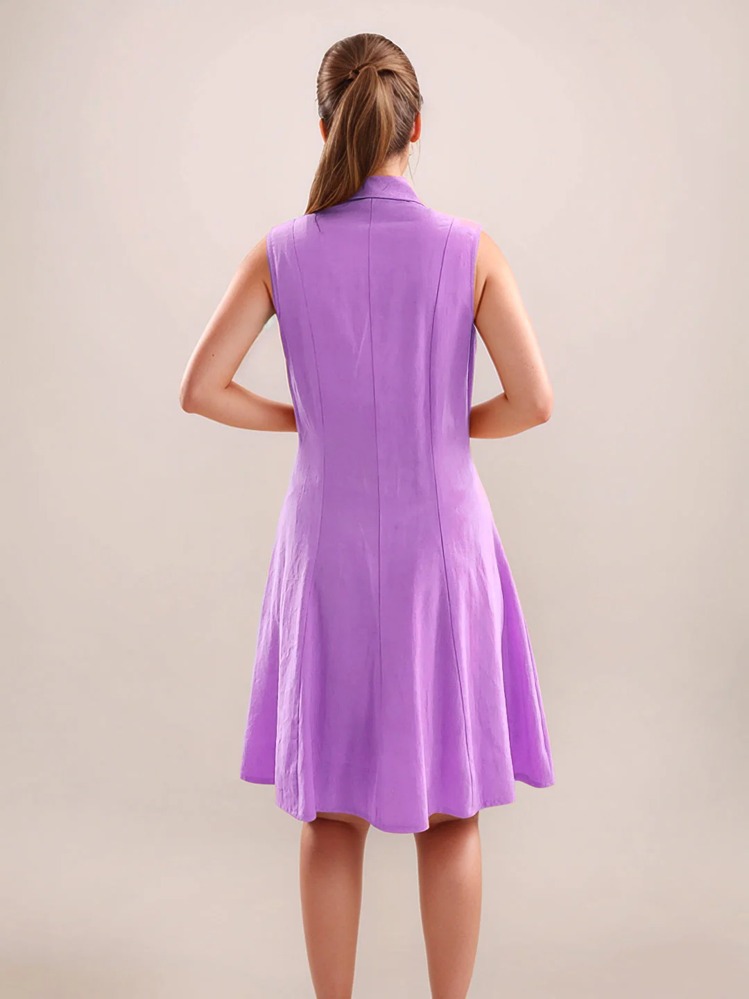 Purple Textured Sleeveless Midi - Image 4