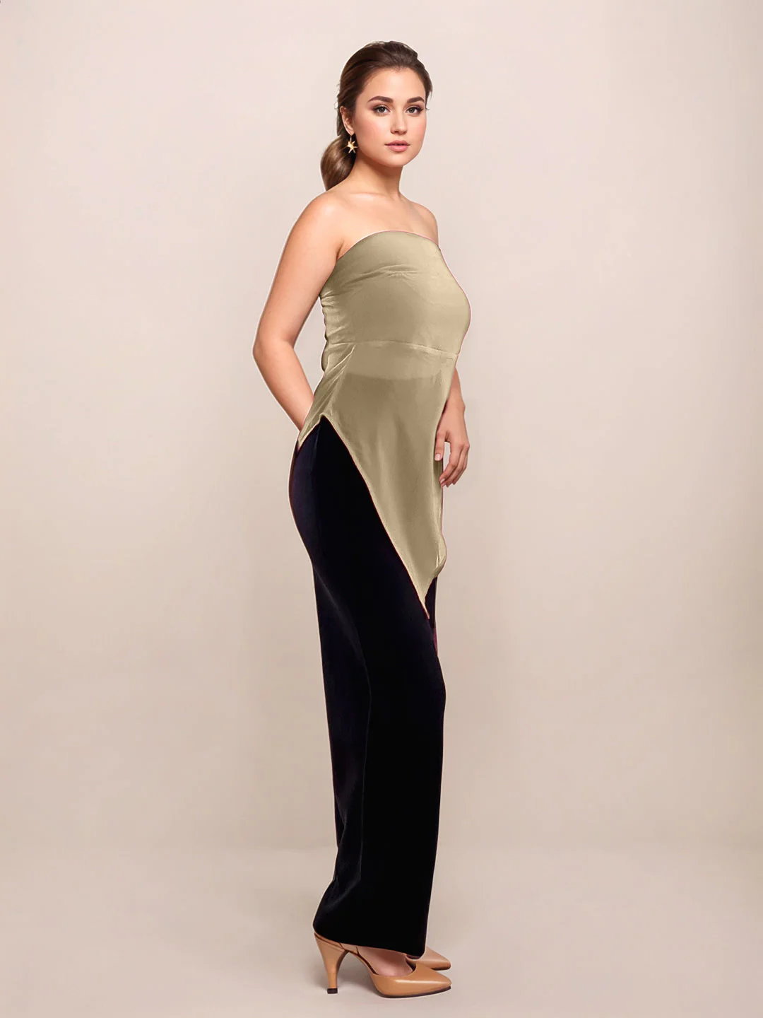 Off White Textured Off-Shoulder Top - Image 5