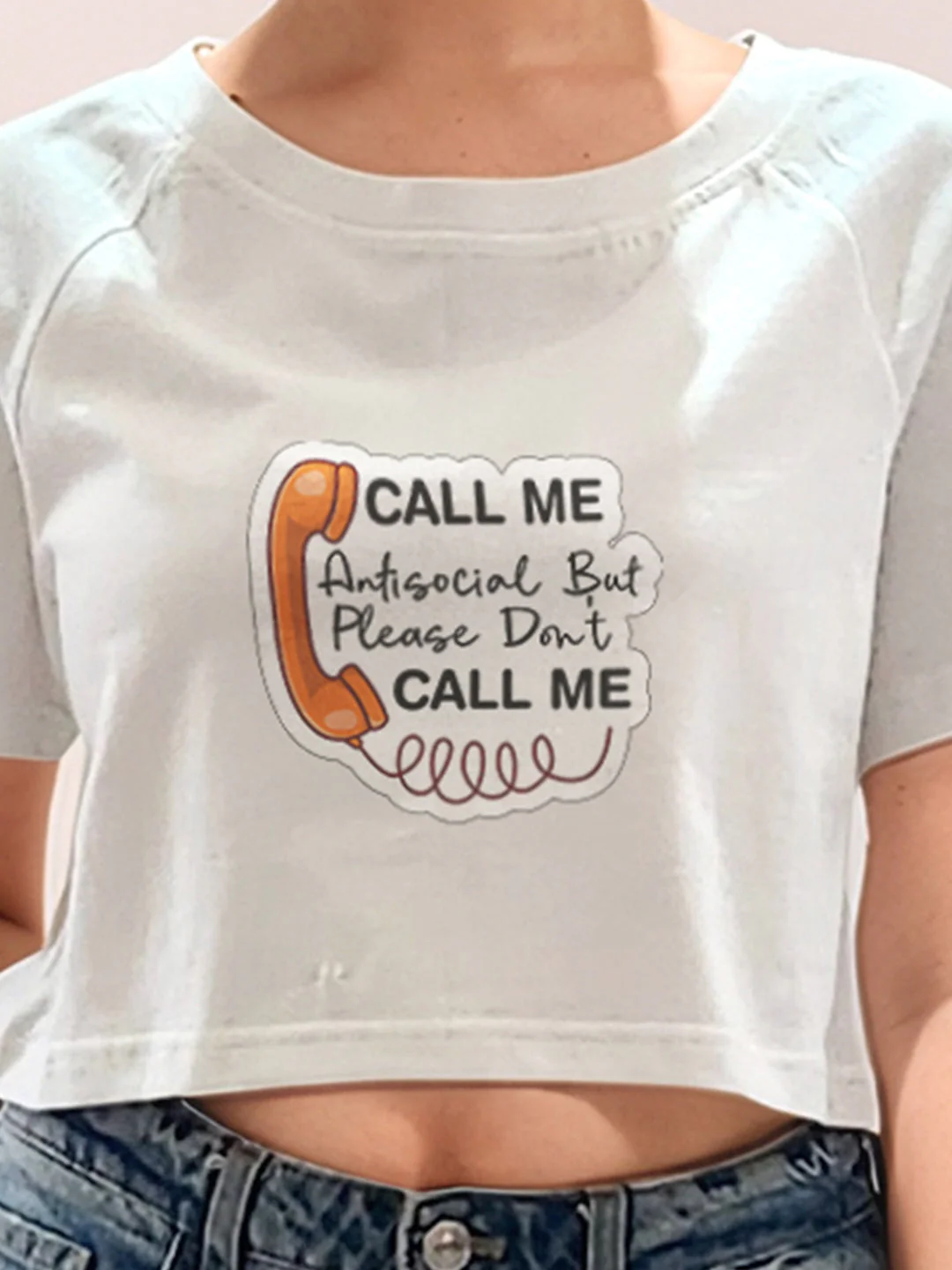 White Graphic Print Half Sleeves T-Shirt - Image 6
