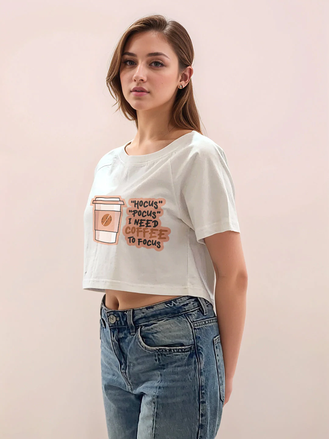 White Graphic Print Half Sleeves T-Shirt - Image 3