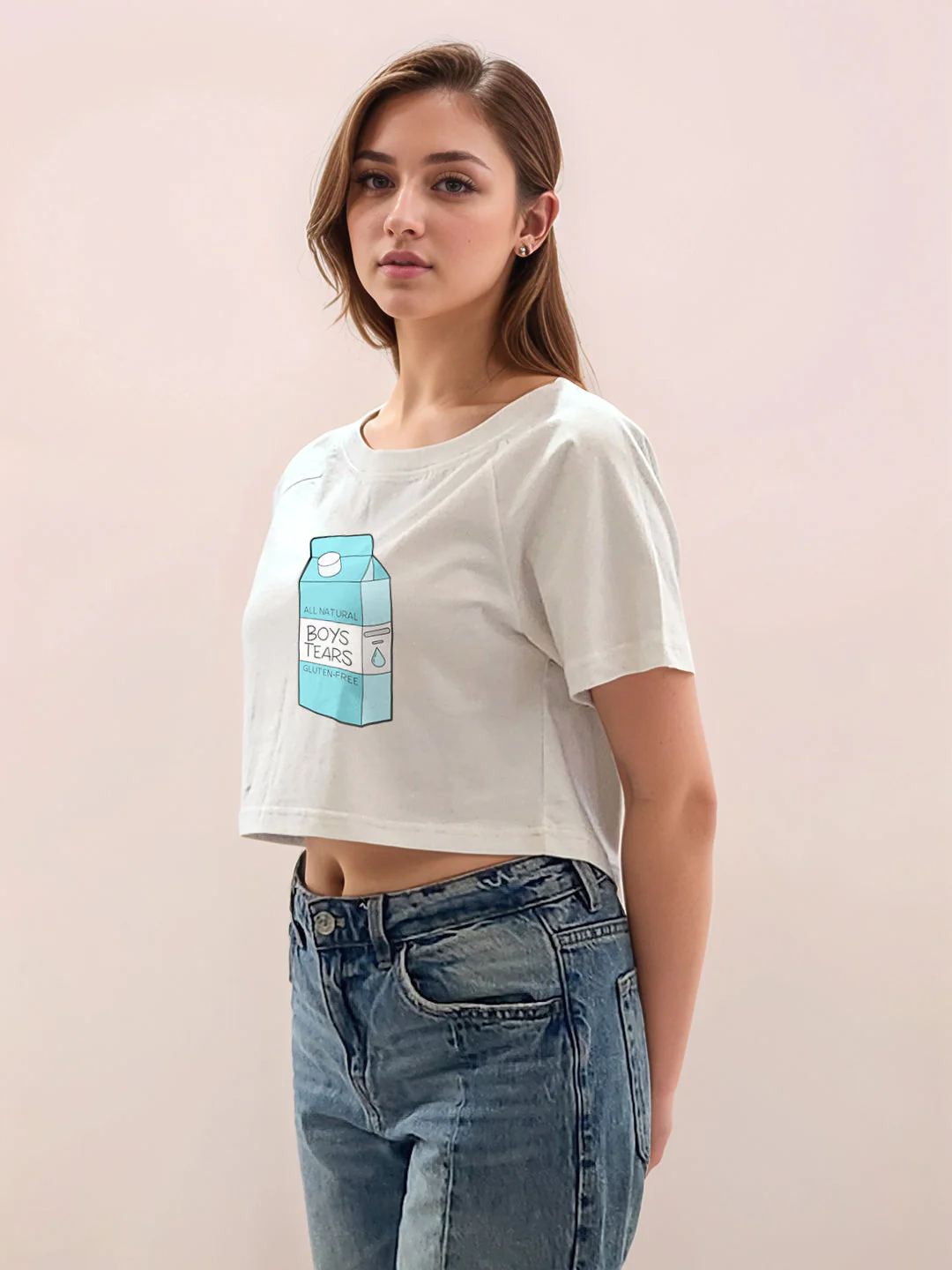 White Graphic Print Half Sleeves T-Shirt - Image 3