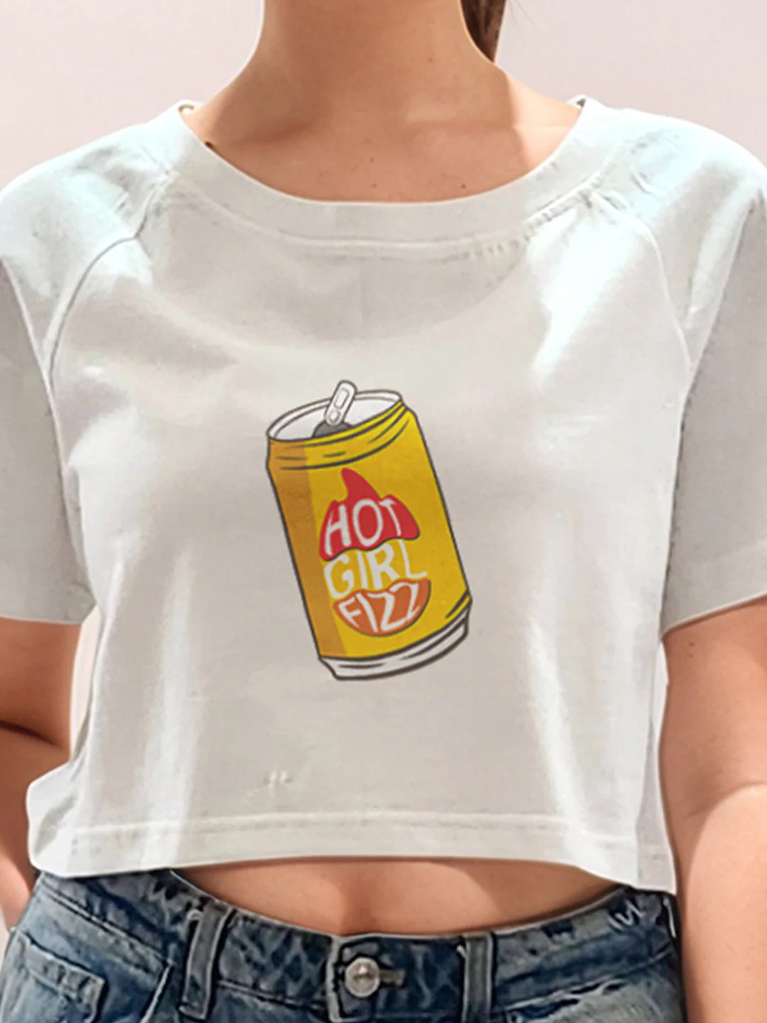 White Graphic Print Half Sleeves T-Shirt - Image 6