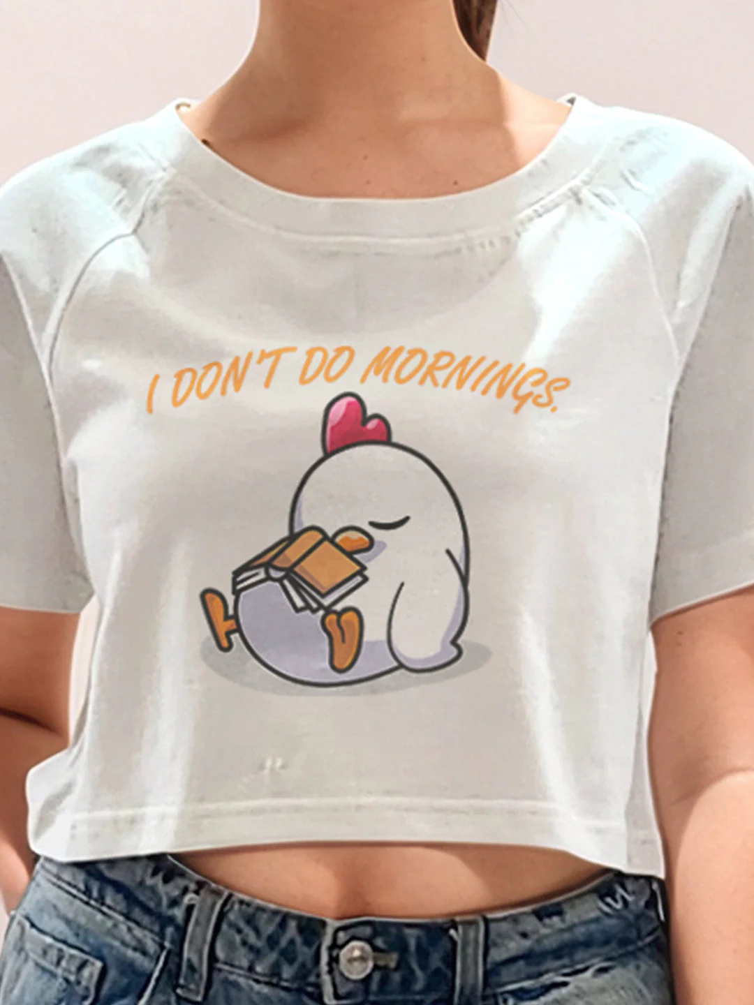 White Graphic Print Half Sleeves T-Shirt - Image 6