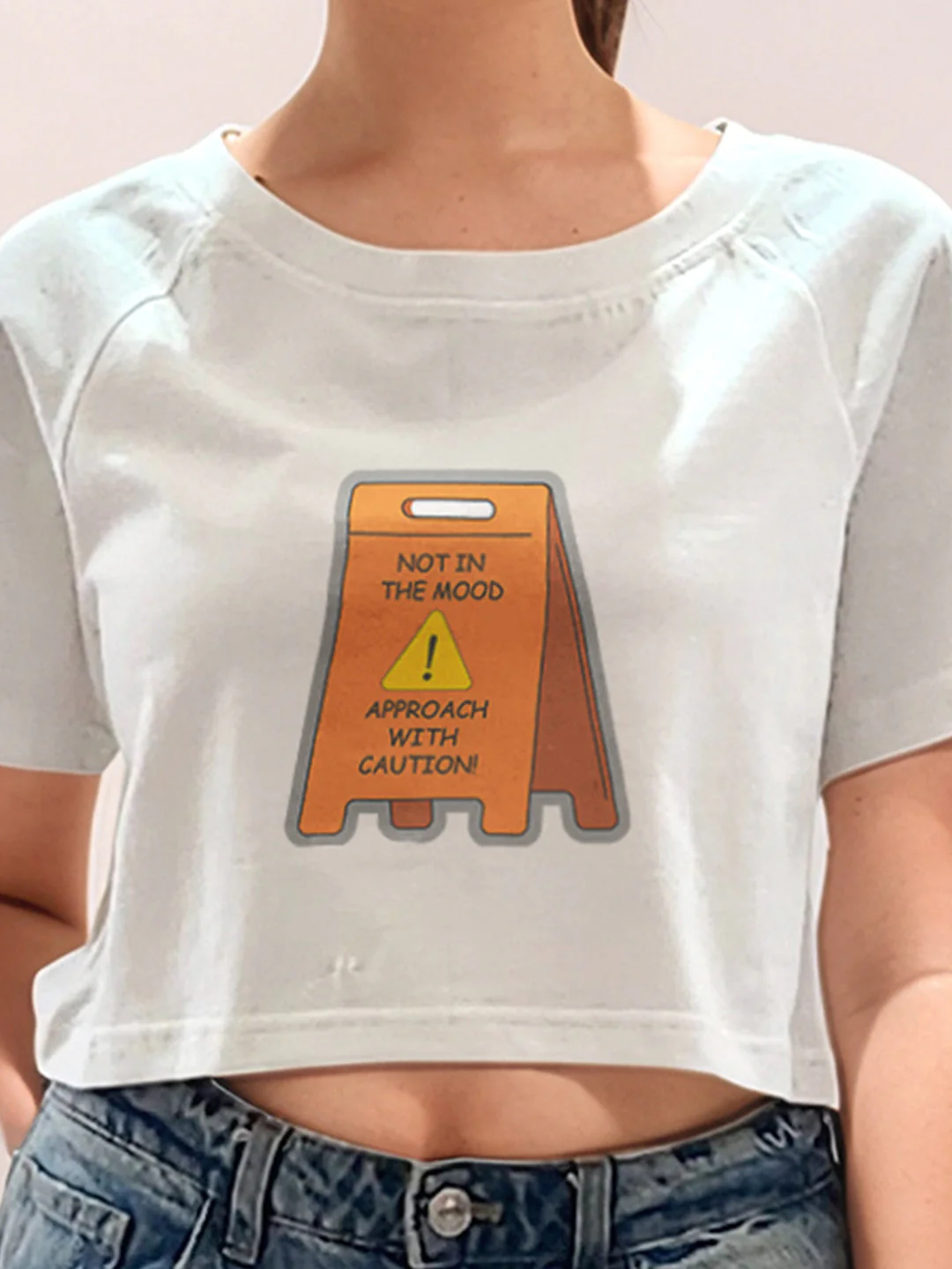 White Graphic Print Half Sleeves T-Shirt - Image 6