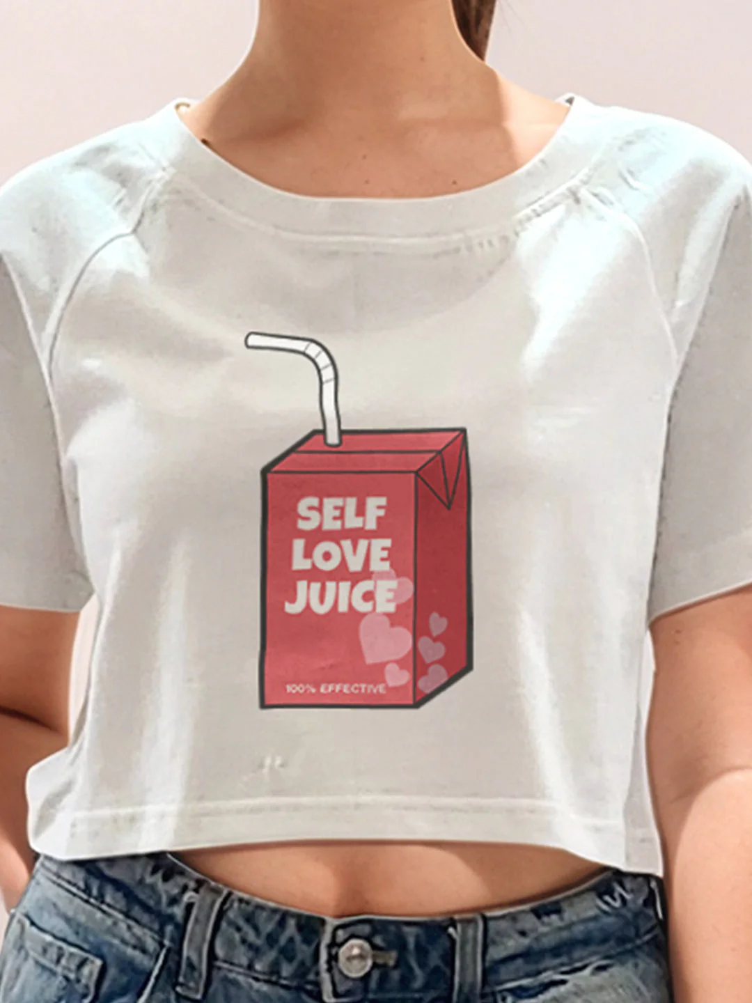 White Graphic Print Half Sleeves T-Shirt - Image 6