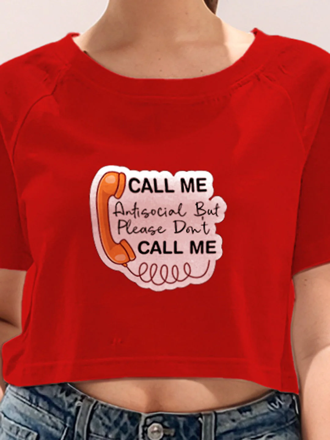 Red Graphic Print Half Sleeves T-Shirt - Image 6