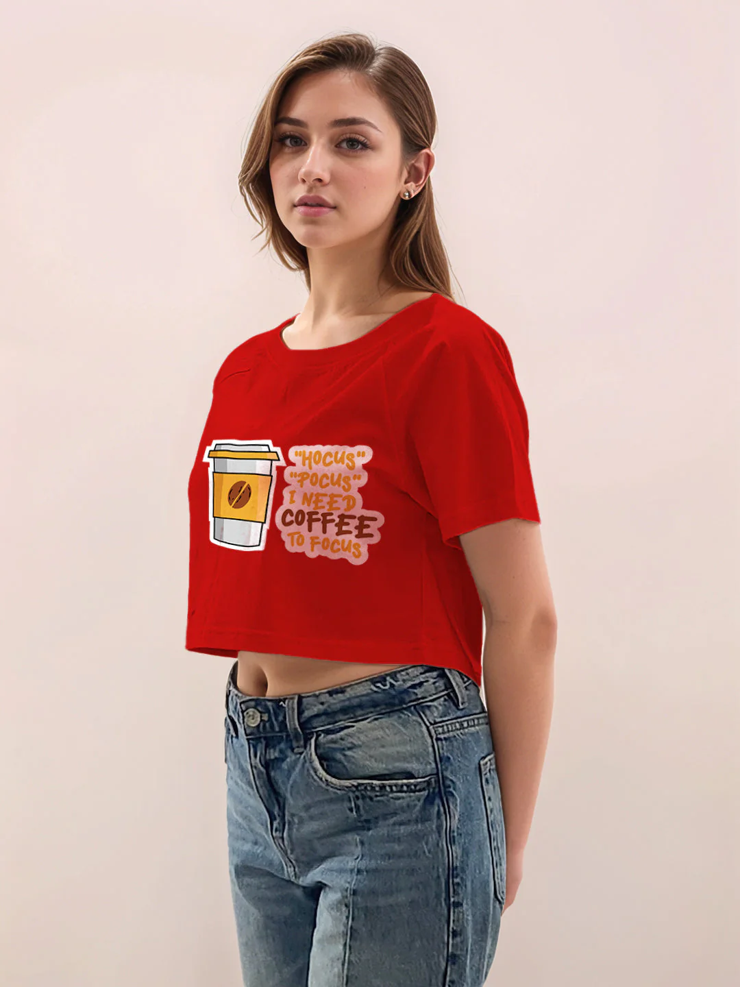 Red Graphic Print Half Sleeves T-Shirt - Image 3