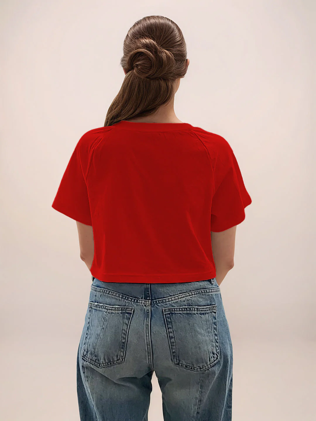 Red Graphic Print Half Sleeves T-Shirt - Image 4