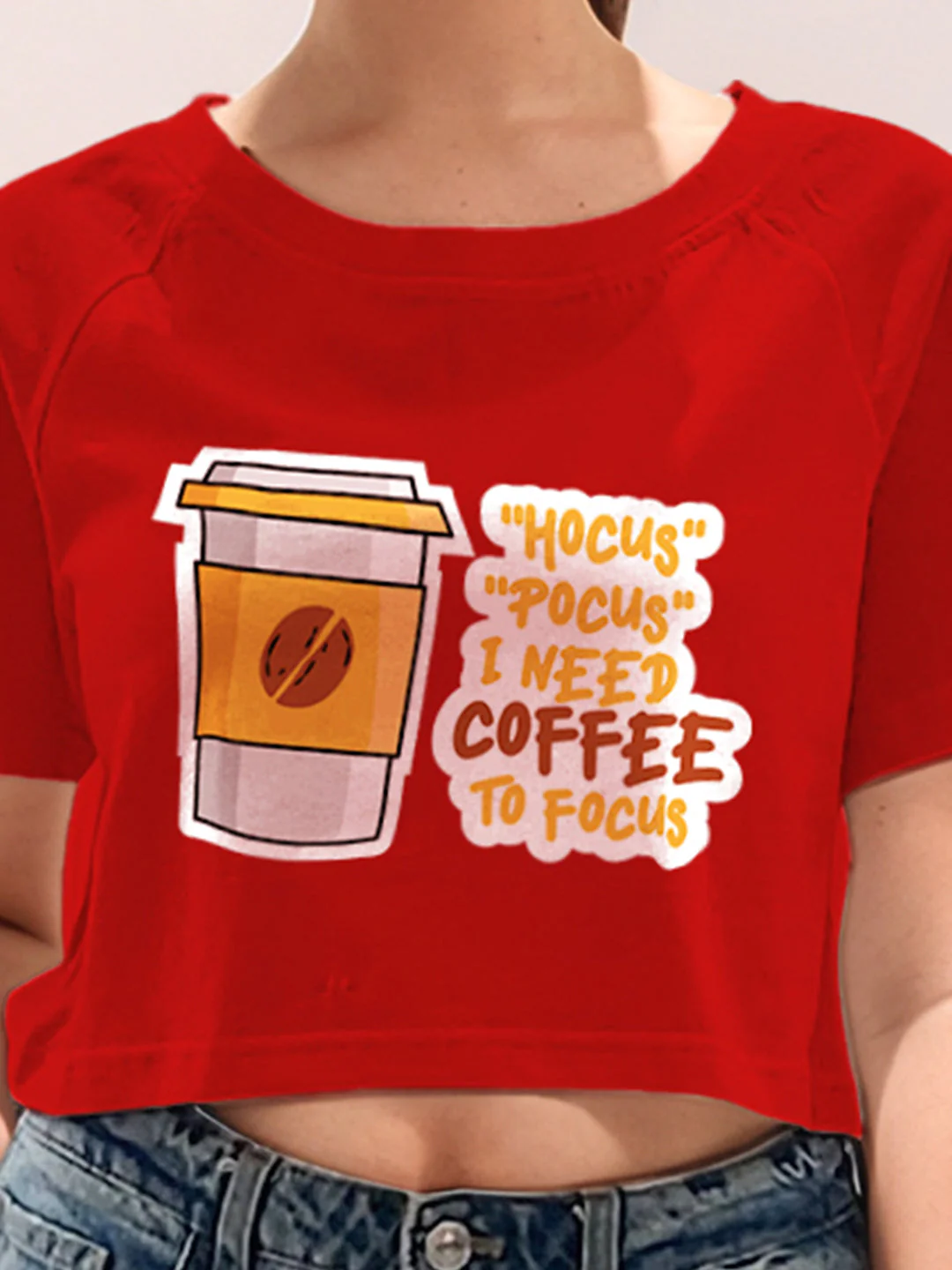 Red Graphic Print Half Sleeves T-Shirt - Image 6