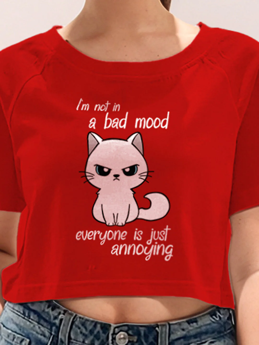 Red Graphic Print Half Sleeves T-Shirt - Image 6
