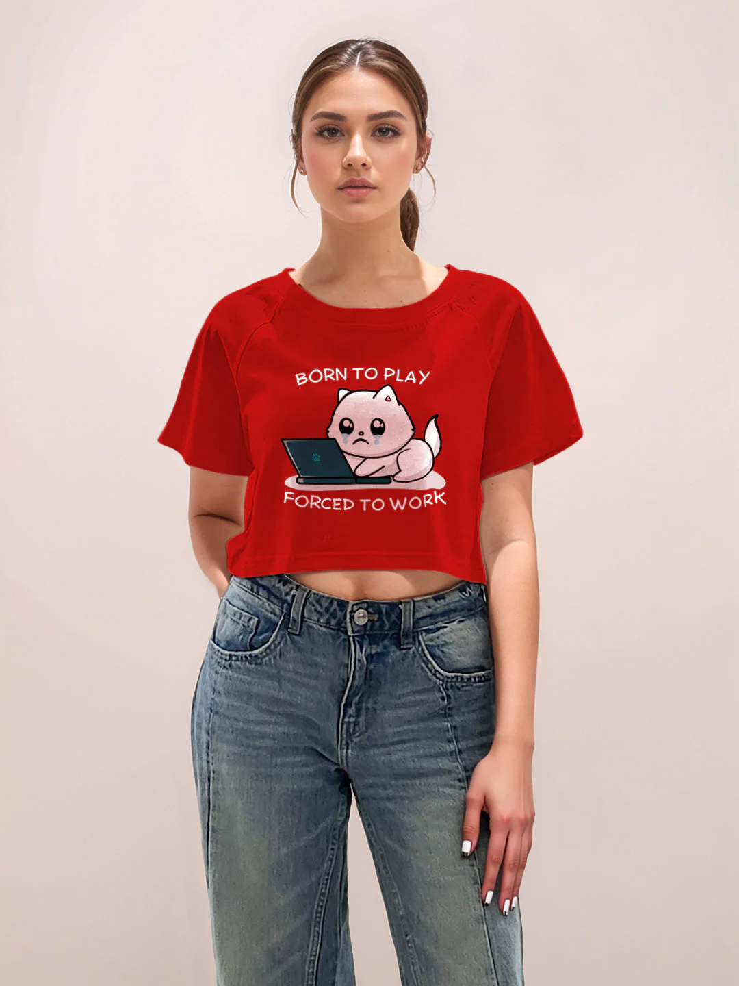 Red Graphic Print Half Sleeves T-Shirt - Image 2