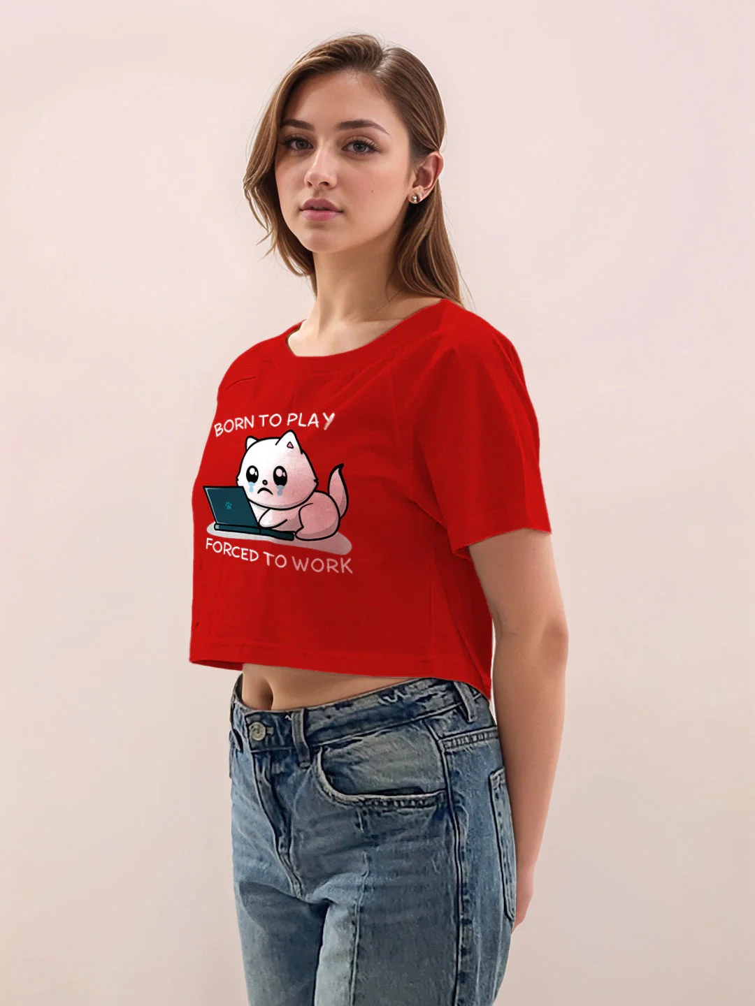 Red Graphic Print Half Sleeves T-Shirt - Image 3