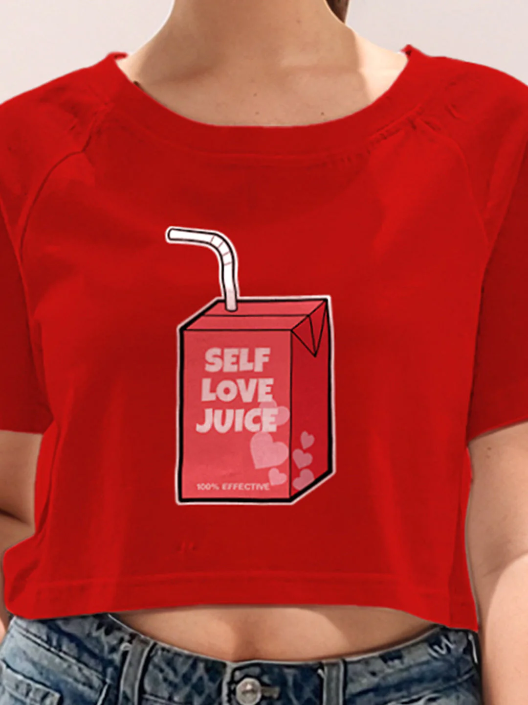 Red Graphic Print Half Sleeves T-Shirt - Image 6