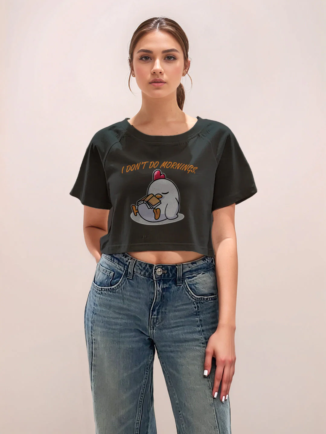 Black Graphic Print Half Sleeves T-Shirt - Image 2