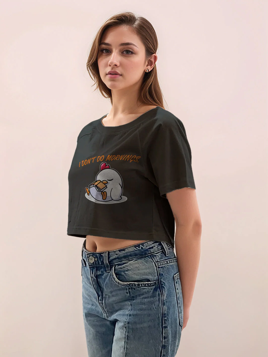 Black Graphic Print Half Sleeves T-Shirt - Image 3