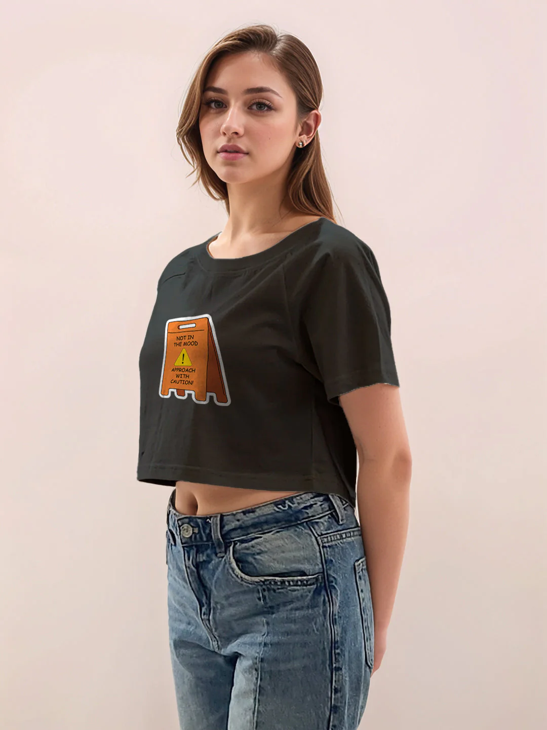 Black Graphic Print Half Sleeves T-Shirt - Image 3