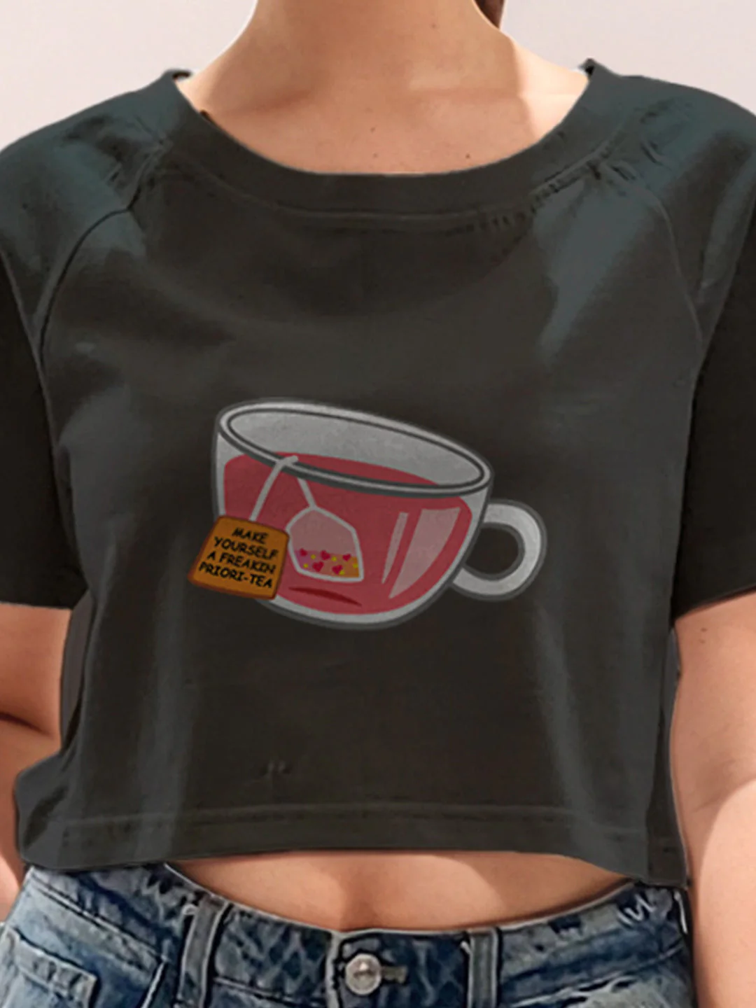 Black Graphic Print Half Sleeves T-Shirt - Image 6