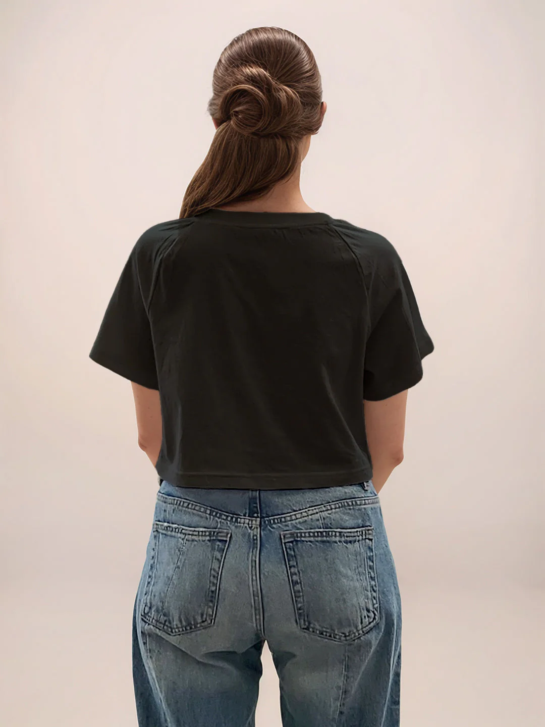 Black Graphic Print Half Sleeves T-Shirt - Image 4