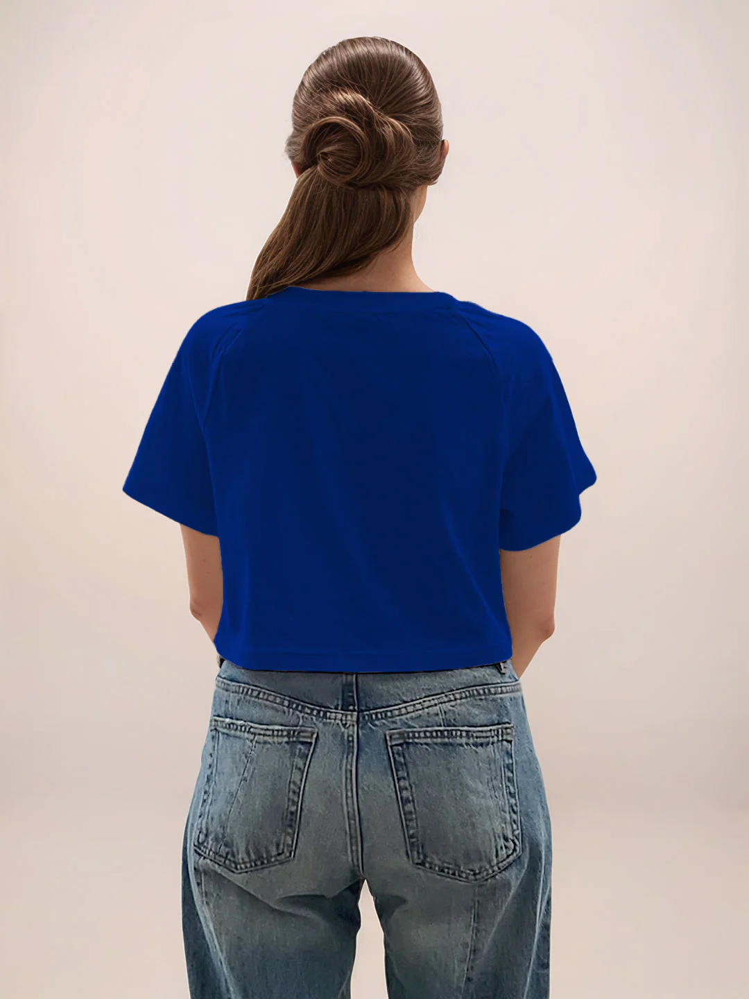 Blue Graphic Print Half Sleeves T-Shirt - Image 4