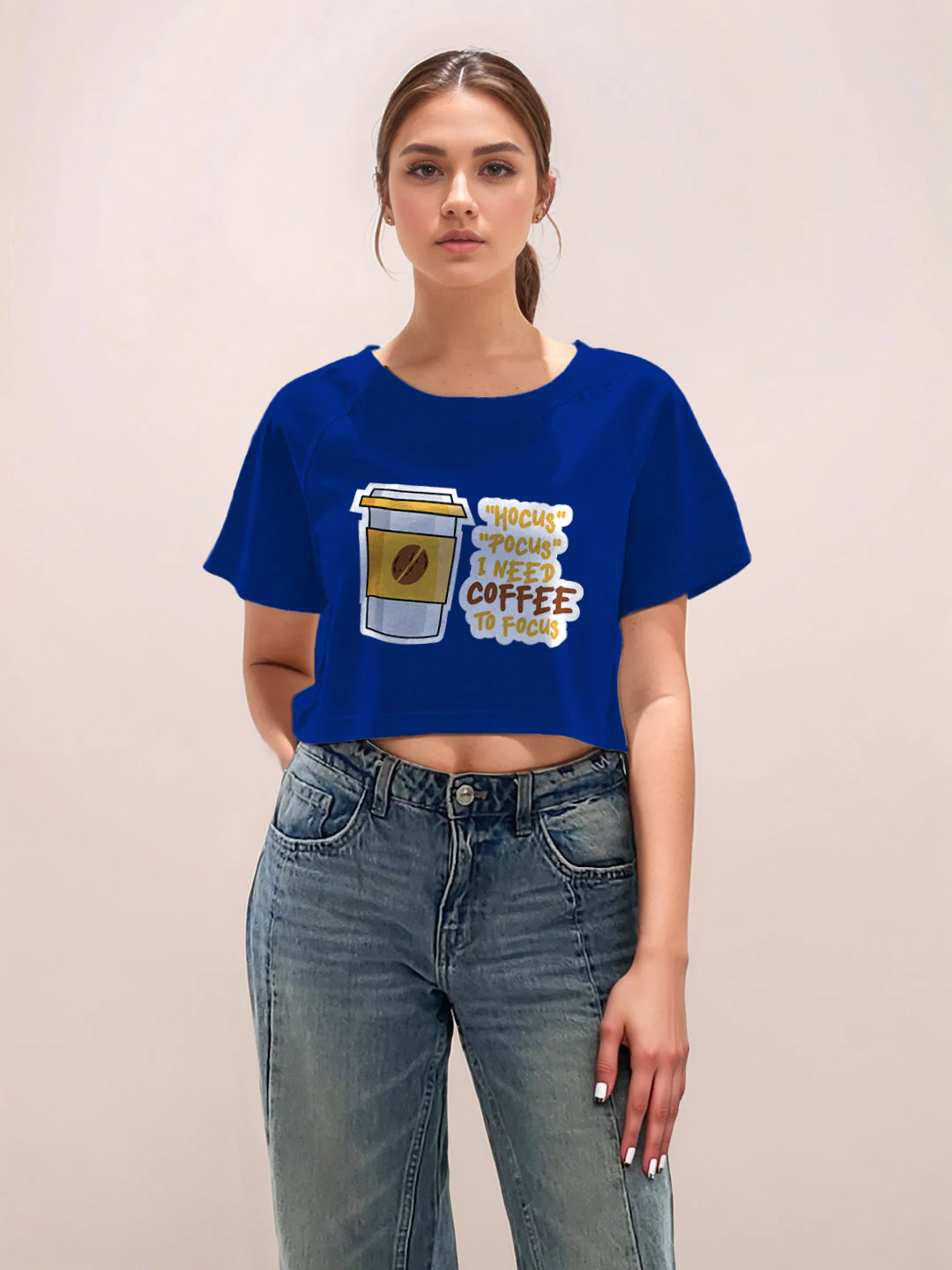Blue Graphic Print Half Sleeves T-Shirt - Image 6
