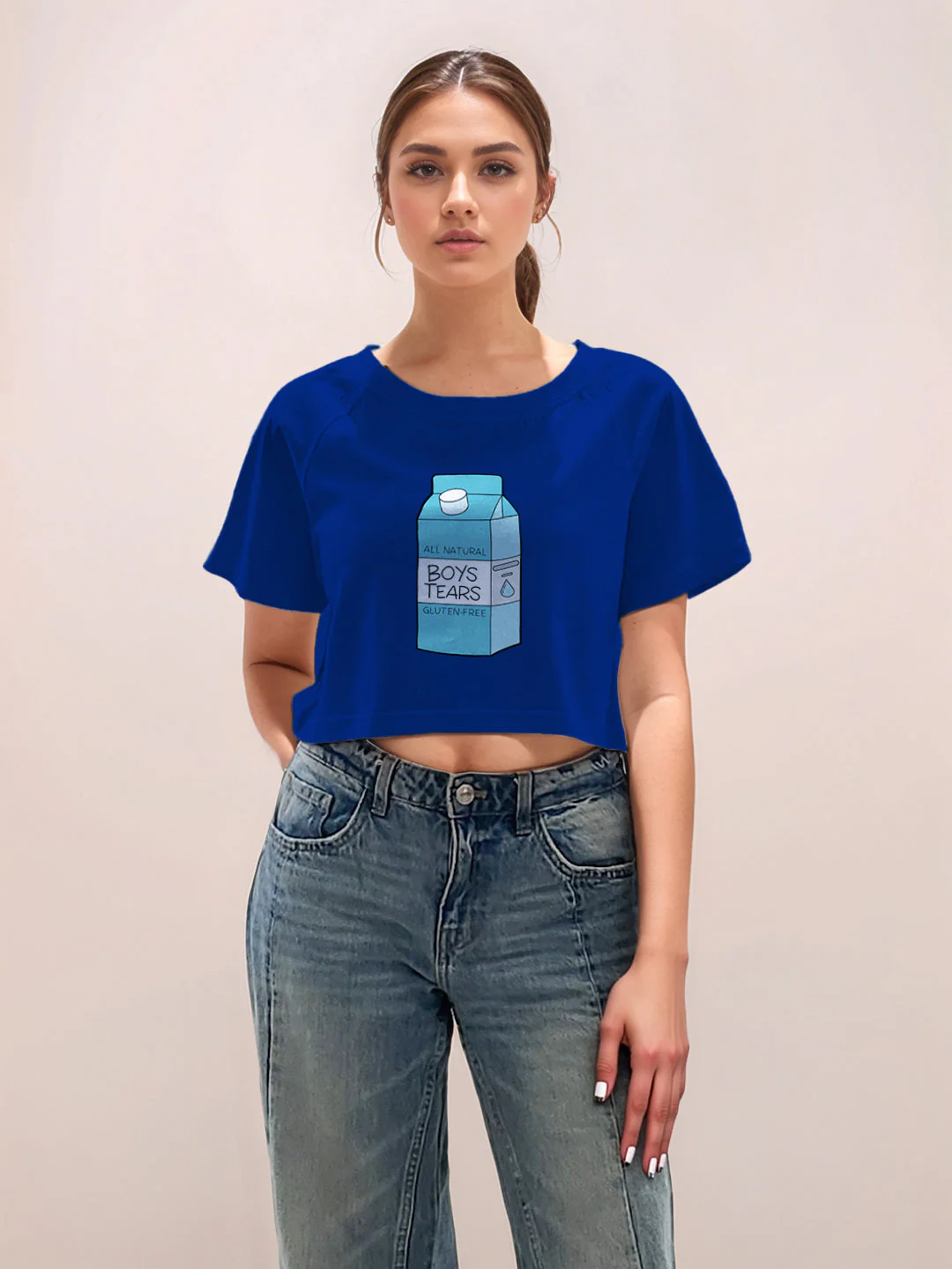 Blue Graphic Print Half Sleeves T-Shirt - Image 6
