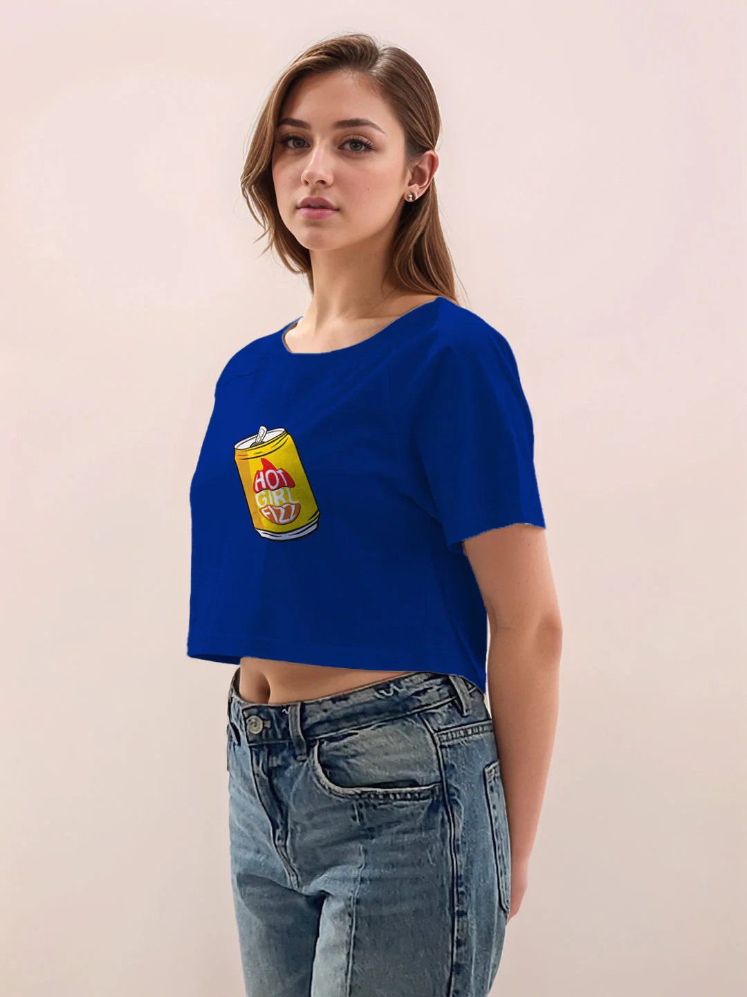 Blue Graphic Print Half Sleeves T-Shirt - Image 3