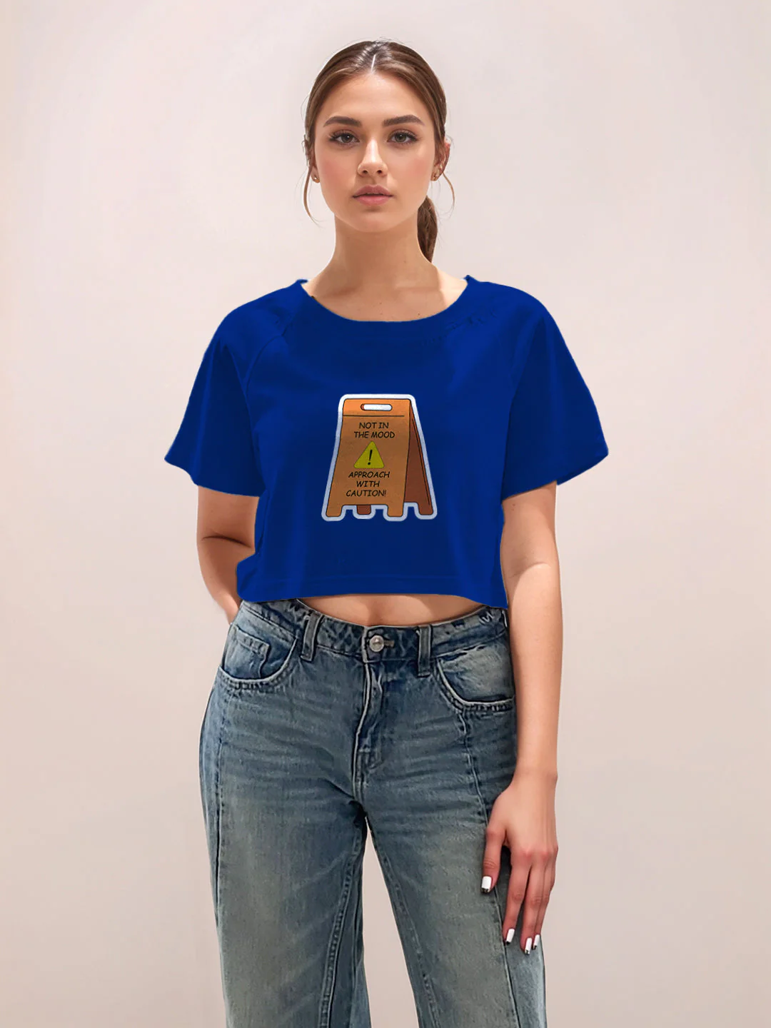 Blue Graphic Print Half Sleeves T-Shirt - Image 2