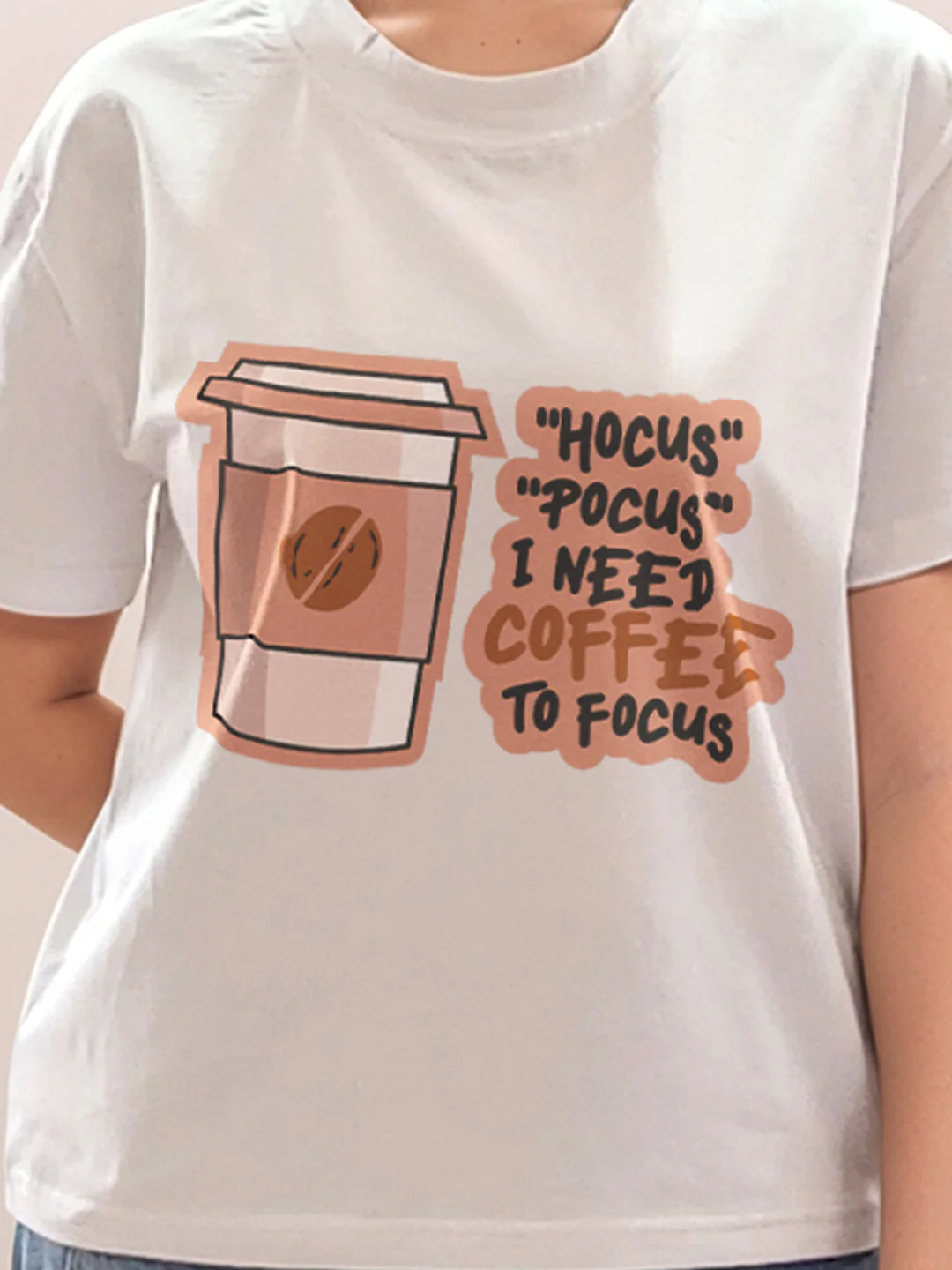 White Graphic Print Half Sleeves T-Shirt - Image 6