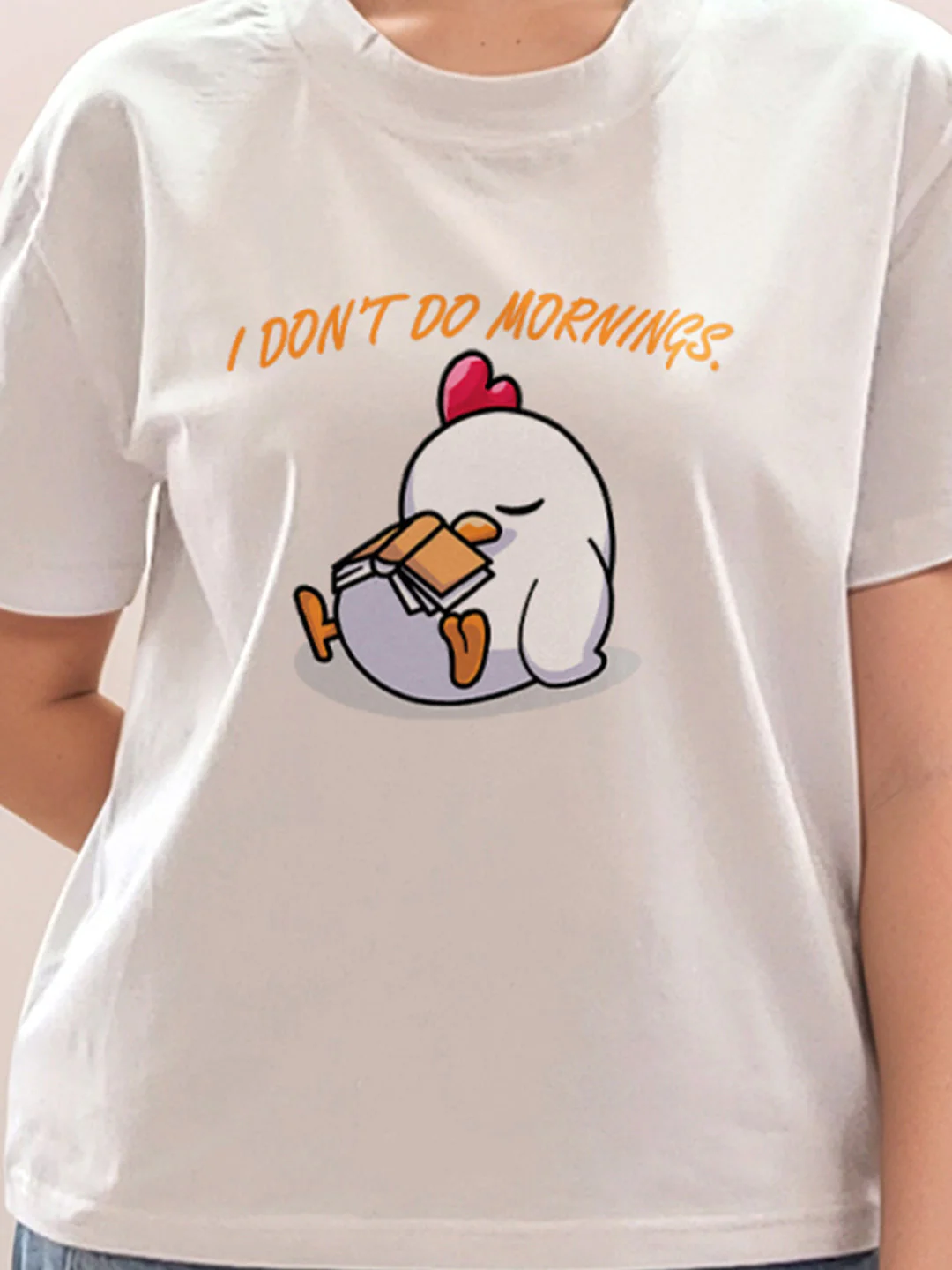 White Graphic Print Half Sleeves T-Shirt - Image 6