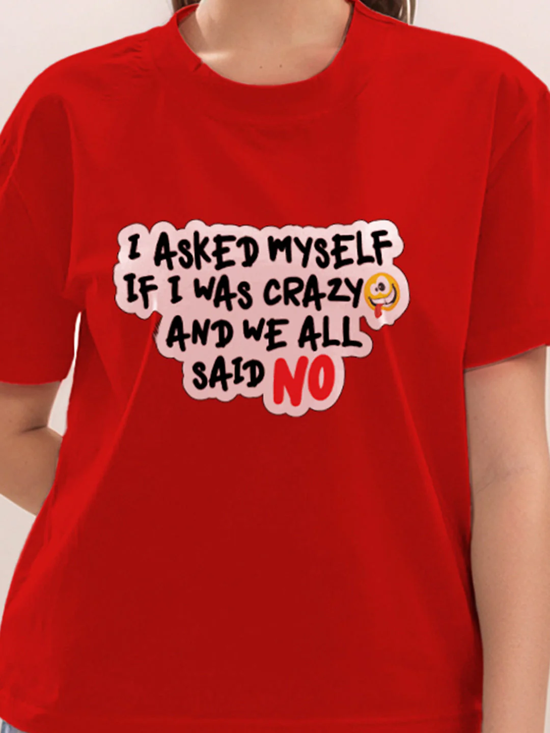 Red Graphic Print Half Sleeves T-Shirt - Image 6