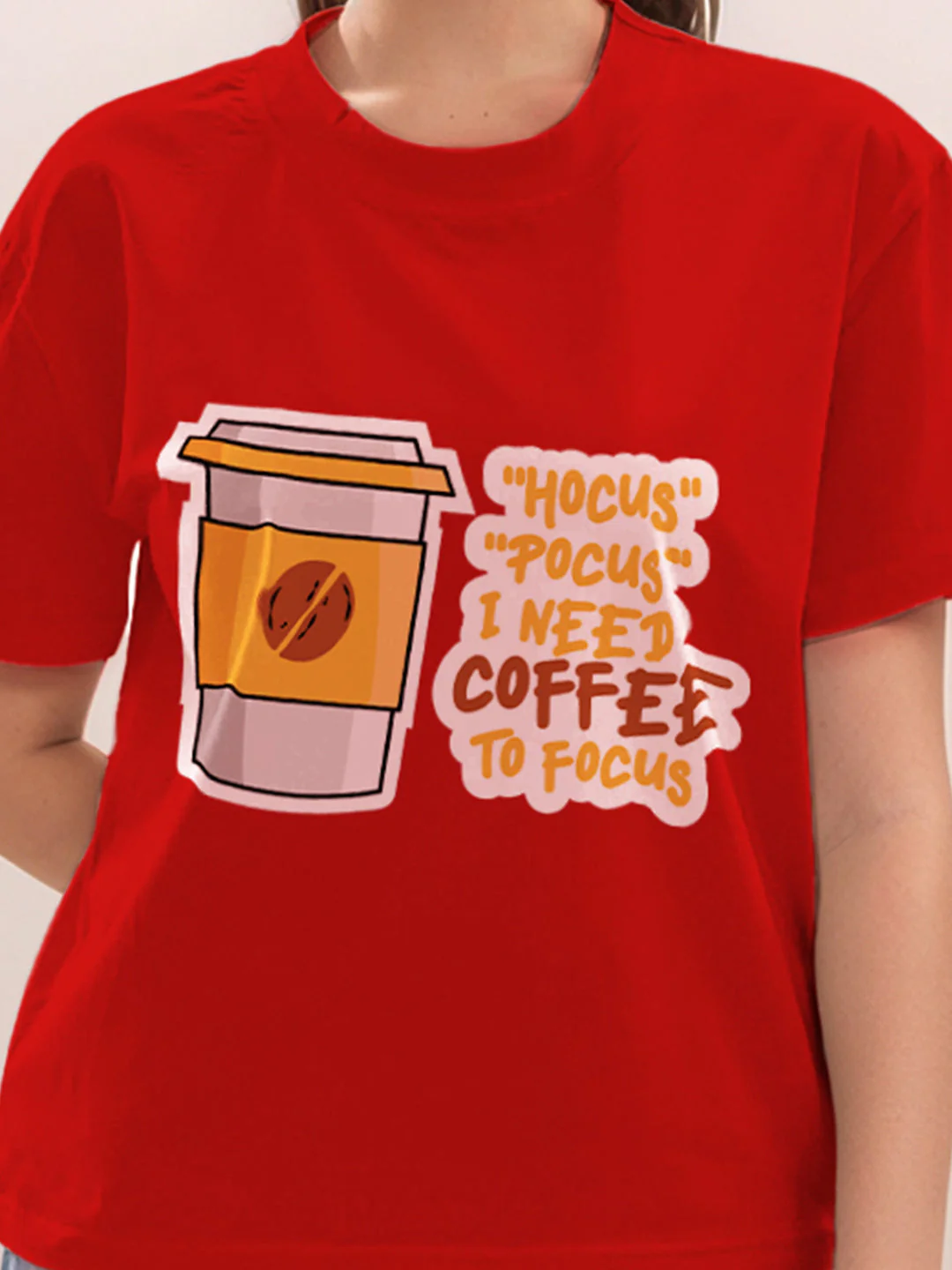 Red Graphic Print Half Sleeves T-Shirt - Image 6