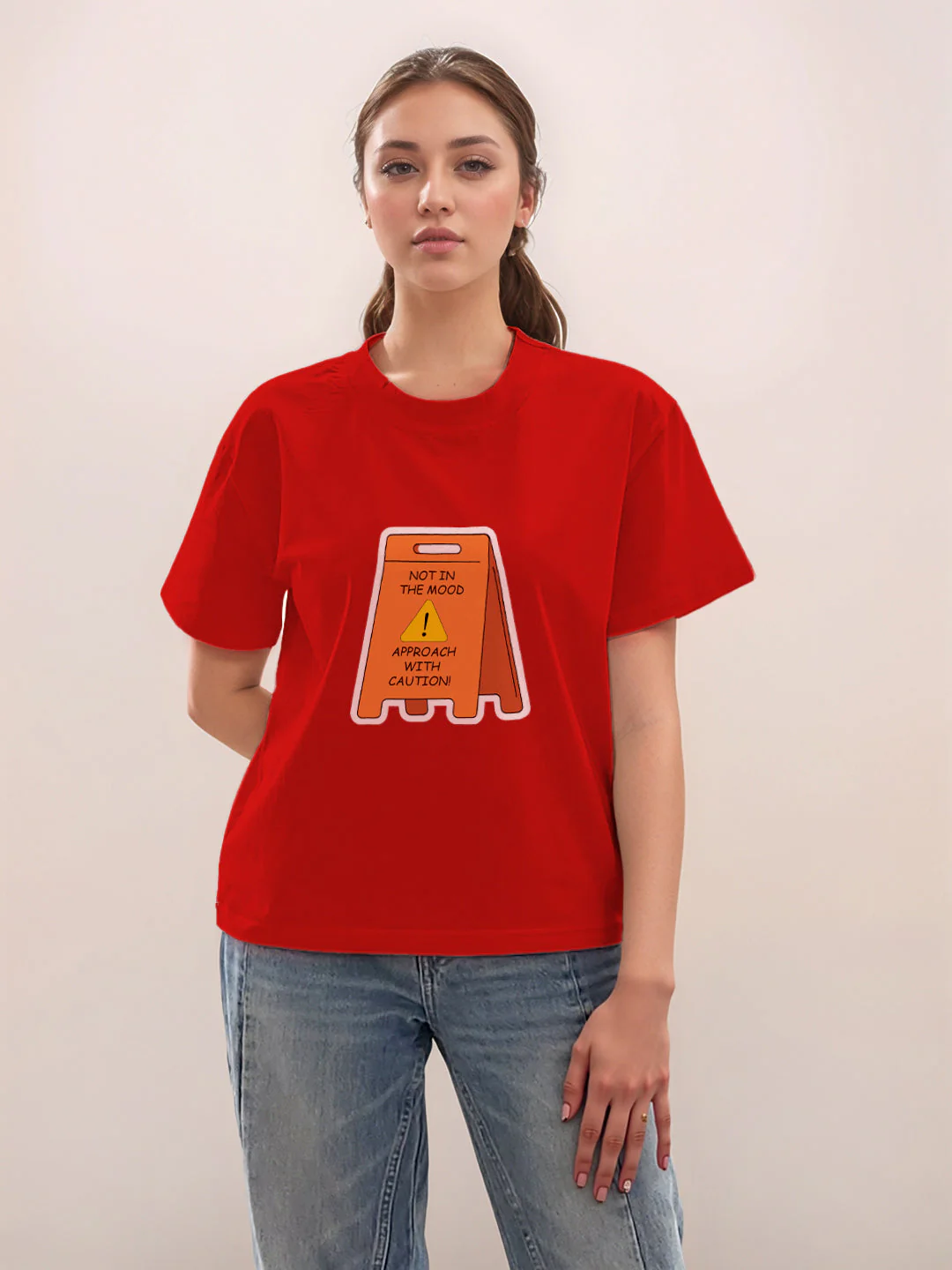 Red Graphic Half Sleeves T-Shirt - Image 2