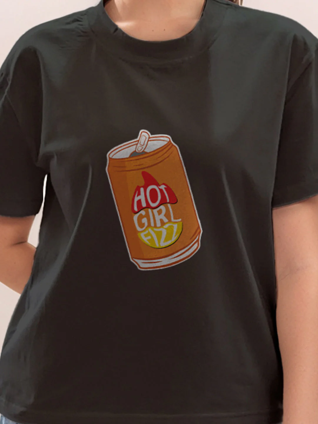 Black Graphic Half Sleeves T-Shirt - Image 6