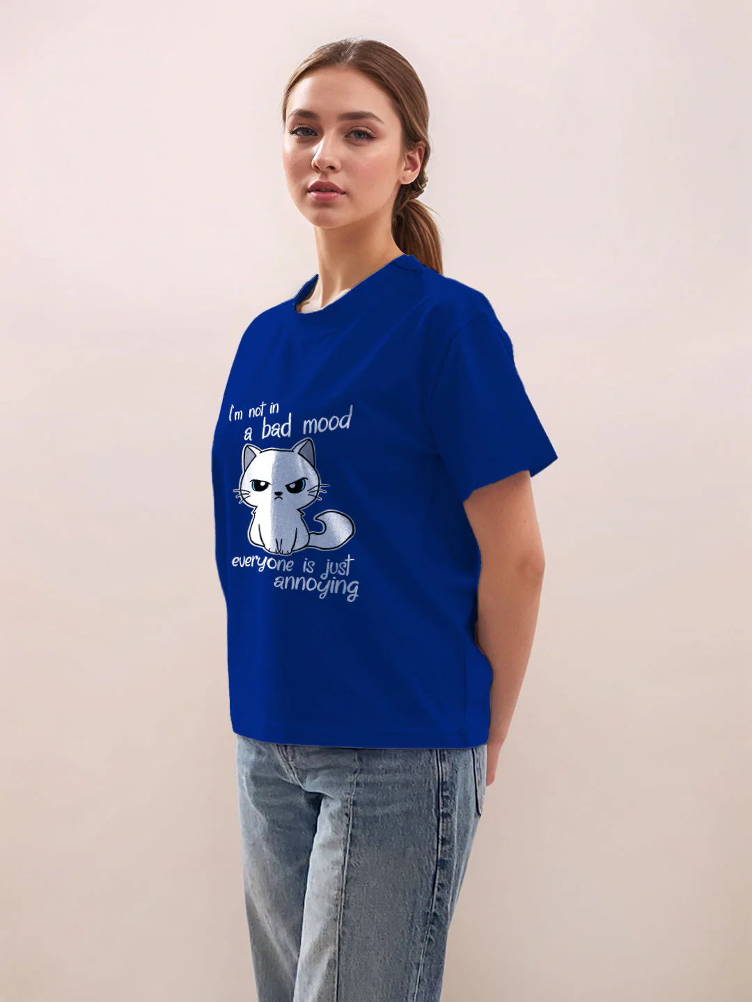 Blue Graphic Half Sleeves T-Shirt - Image 3
