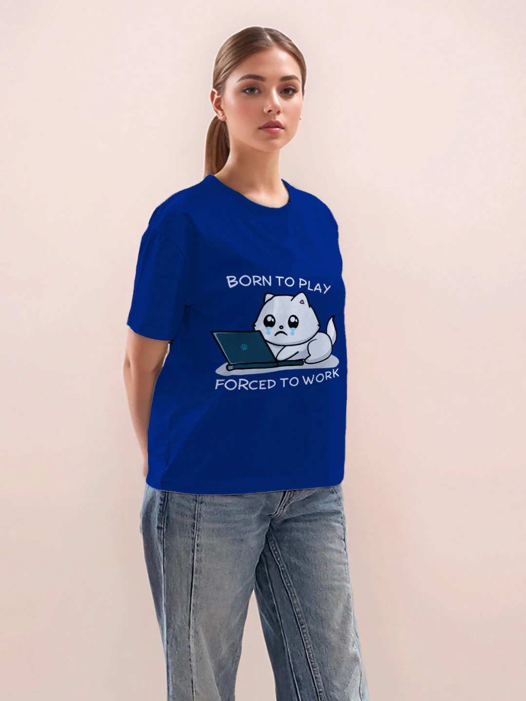 Blue Graphic Half Sleeves T-Shirt - Image 5
