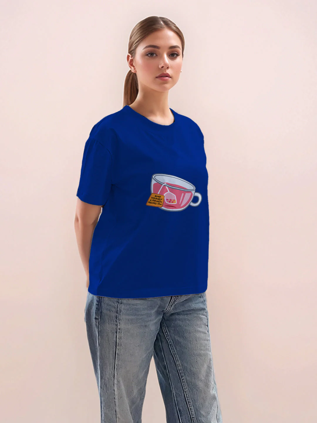 Blue Graphic Half Sleeves T-Shirt - Image 5