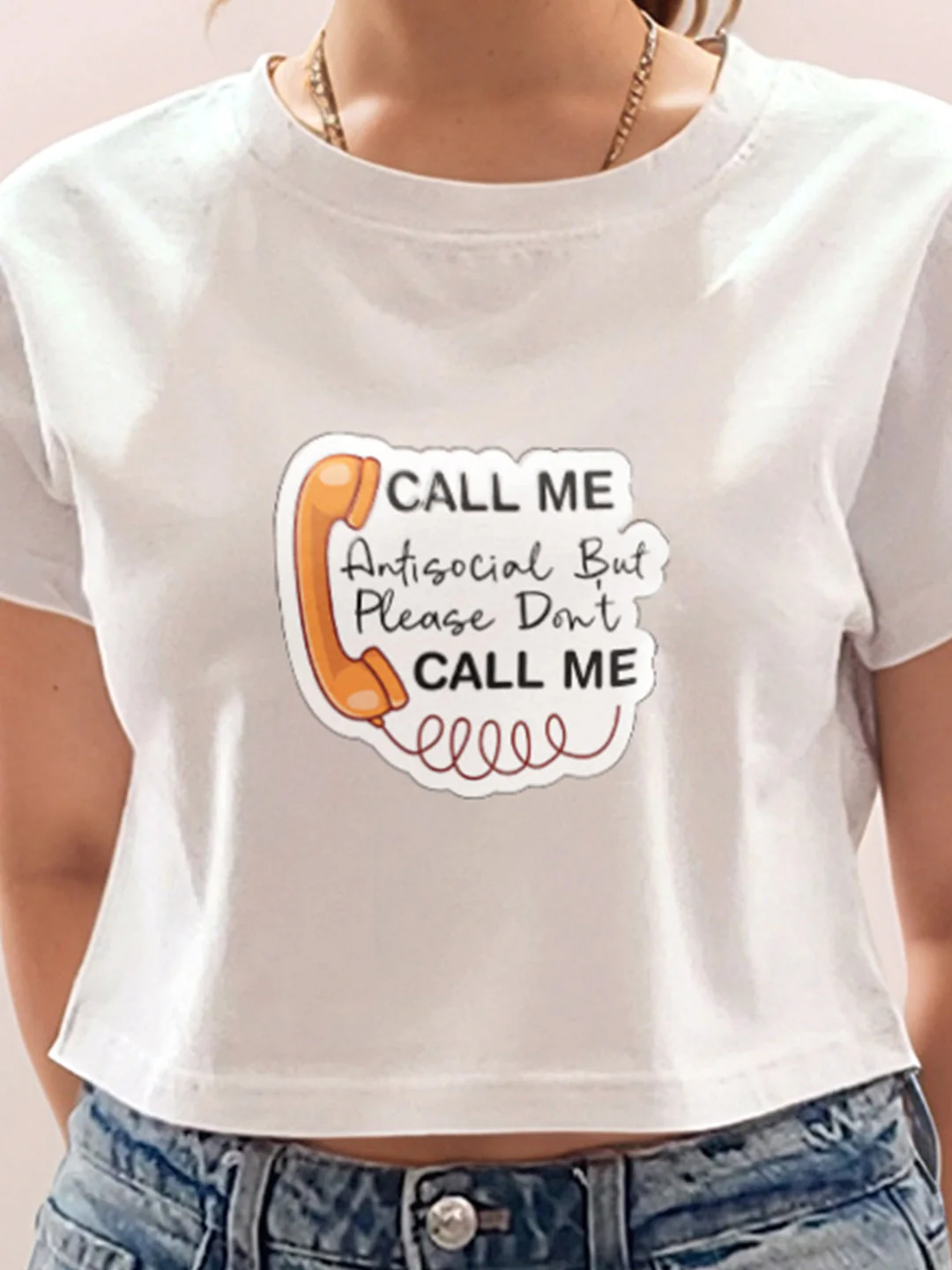 White Graphic Half Sleeves T-Shirt - Image 6