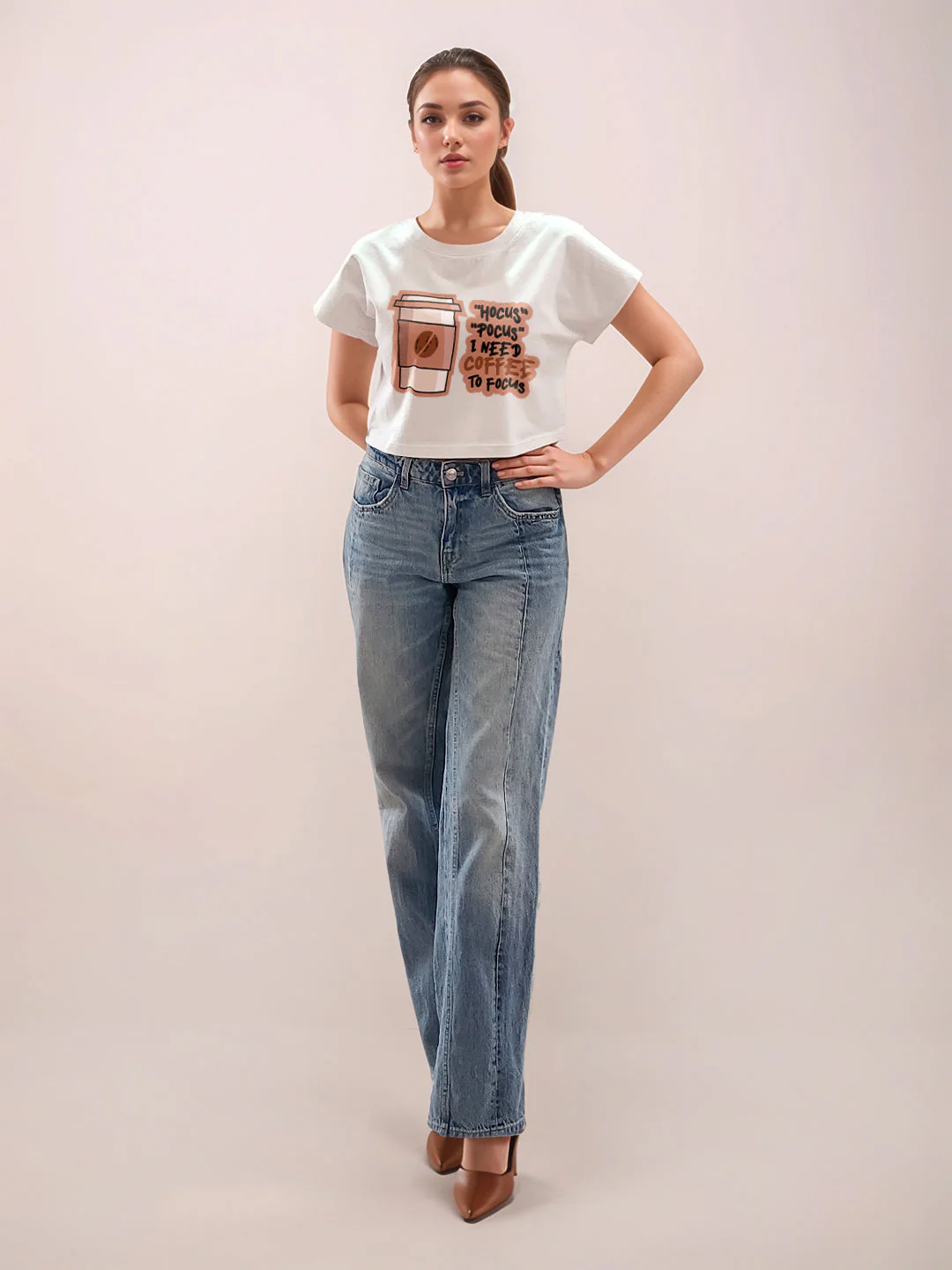White Graphic Half Sleeves T-Shirt