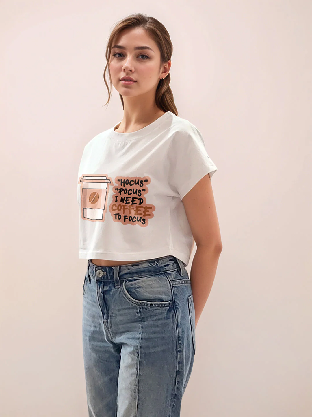 White Graphic Half Sleeves T-Shirt - Image 3