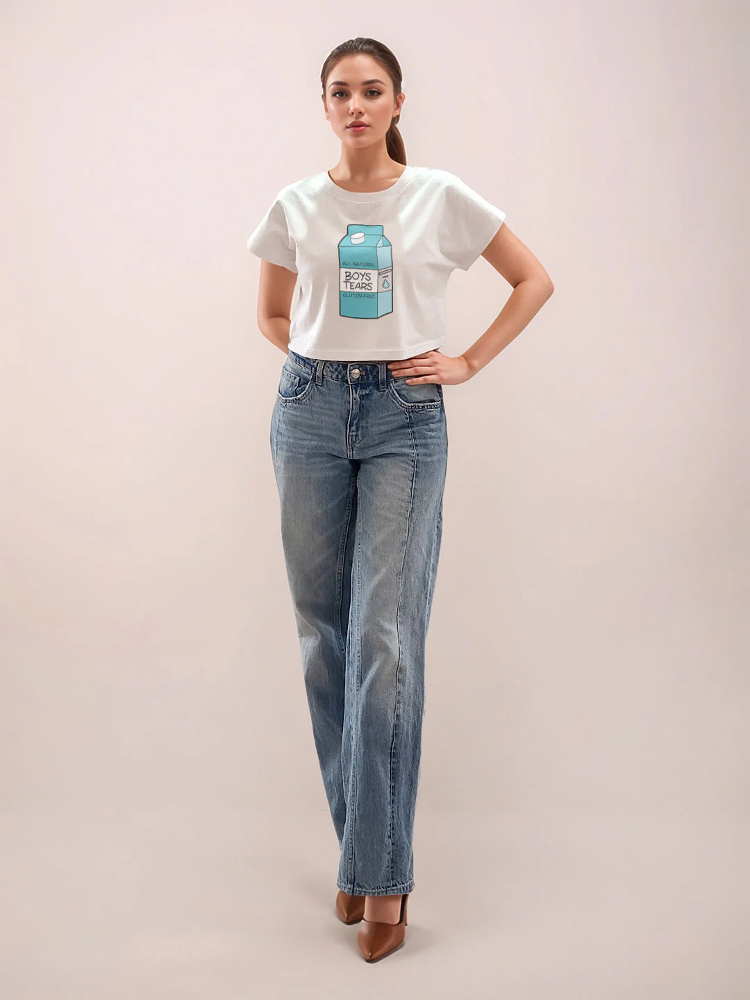 White Graphic Half Sleeves T-Shirt