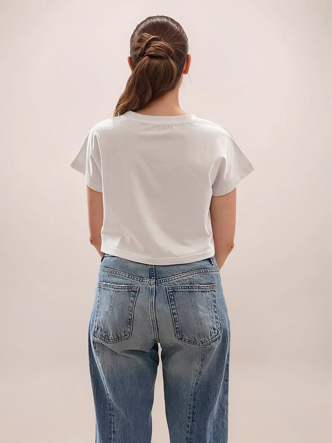 White Graphic Half Sleeves T-Shirt - Image 4