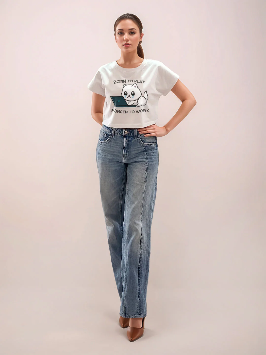 White Graphic Half Sleeves T-Shirt
