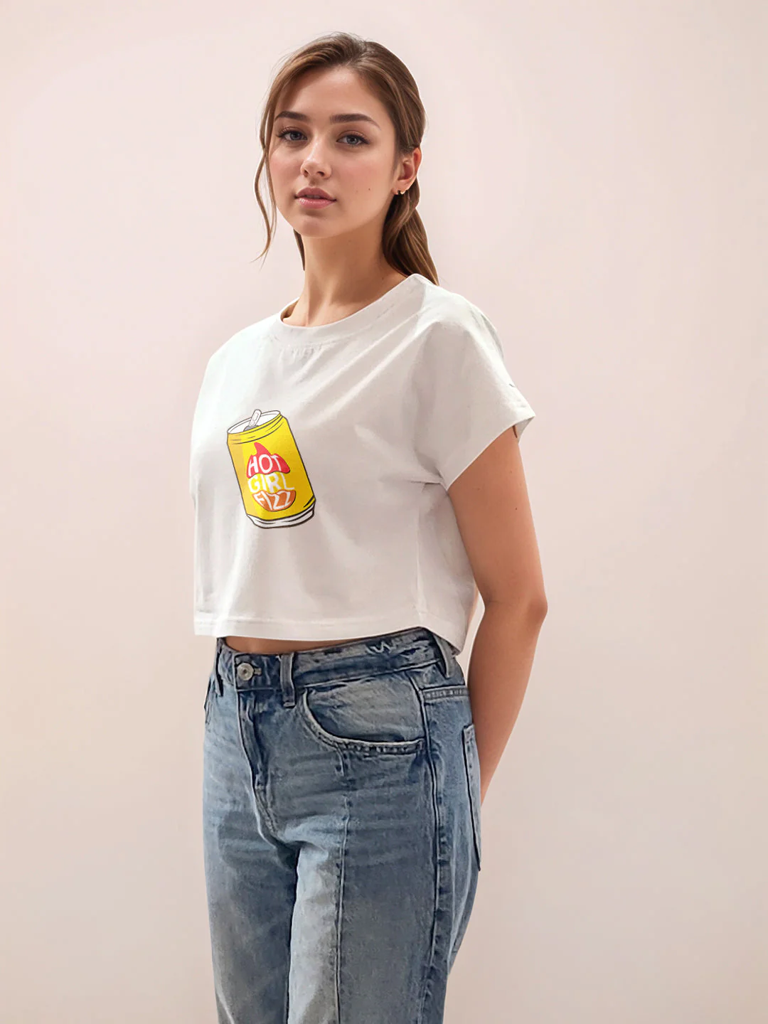 White Graphic Half Sleeves T-Shirt - Image 3