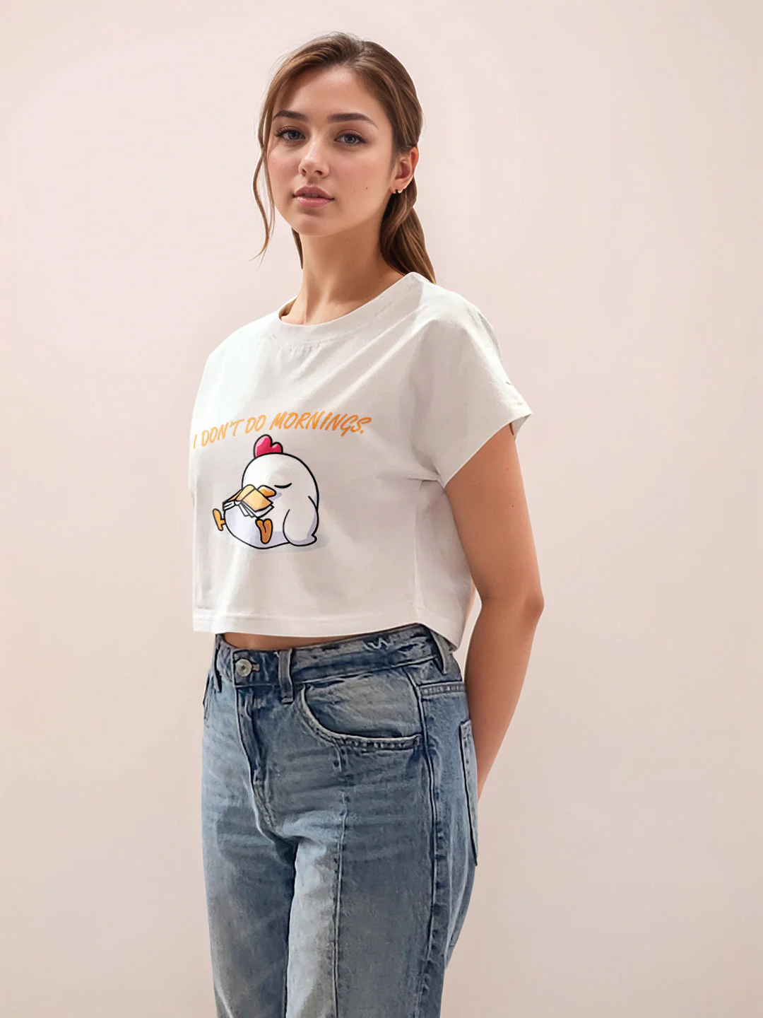 White Graphic Half Sleeves T-Shirt - Image 3